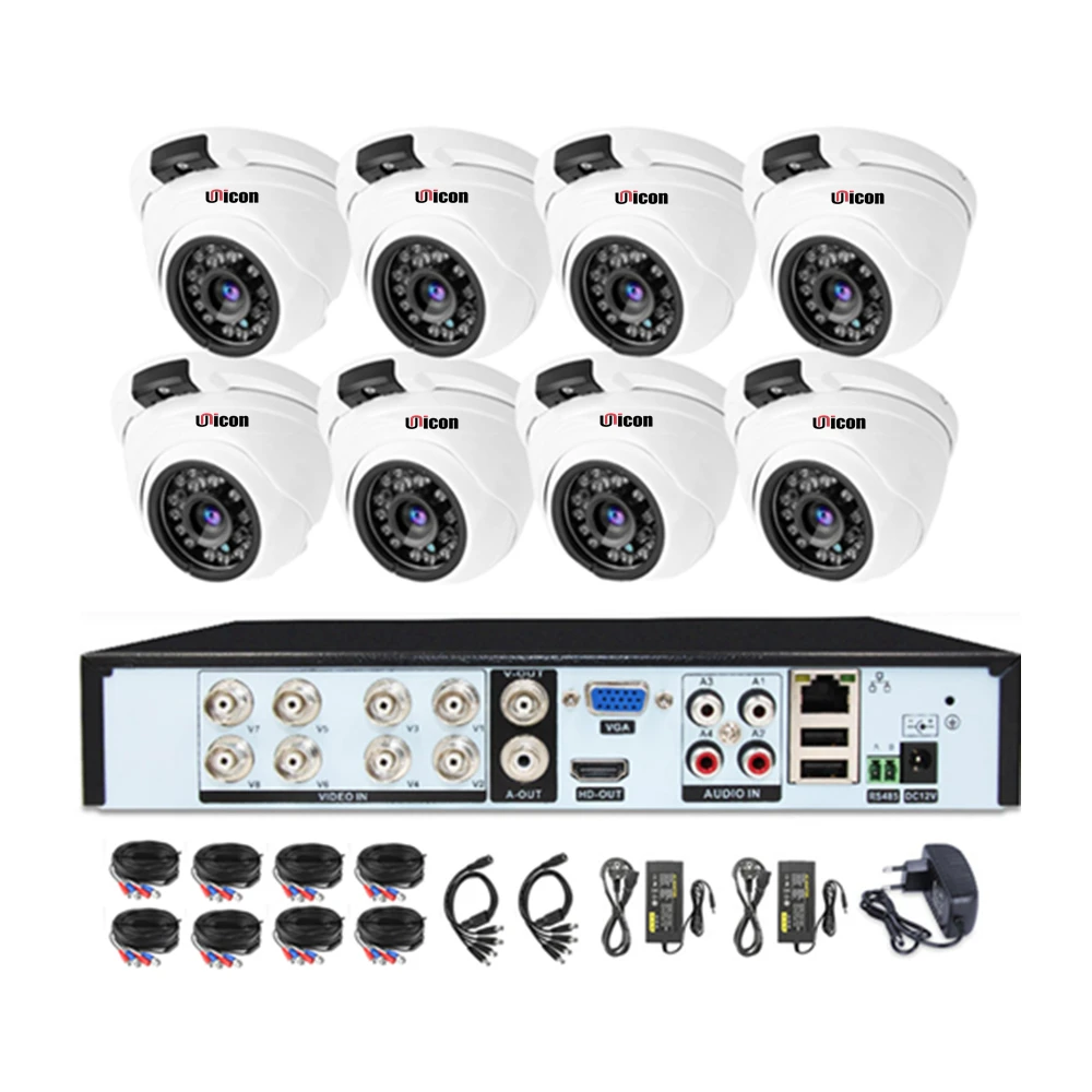 8-канальный AHD CCTV DVR дешевая система домашнего видеонаблюдения 8 шт. комплект наружных