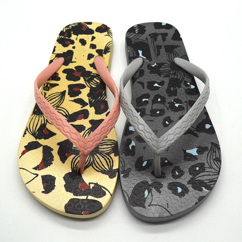 Raffia Design Printing PE Sole Women Slippers Flip Flops Beach