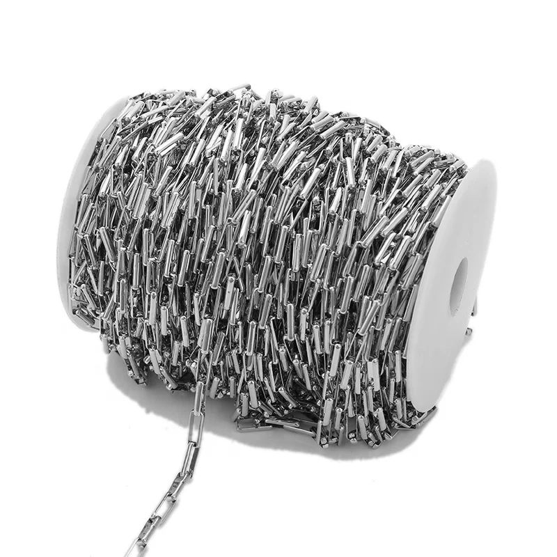 Stainless Steel 5*14mm Loose Long Box Chains Sell By Meter for DIY Jewelry Making Bracelet Necklace Findings Supply Accessories