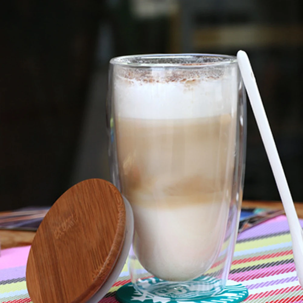 
650ml Large Capacity Glass Cup Water Tea Coffee Drinking Glass Tumbler Double Wall Cup 