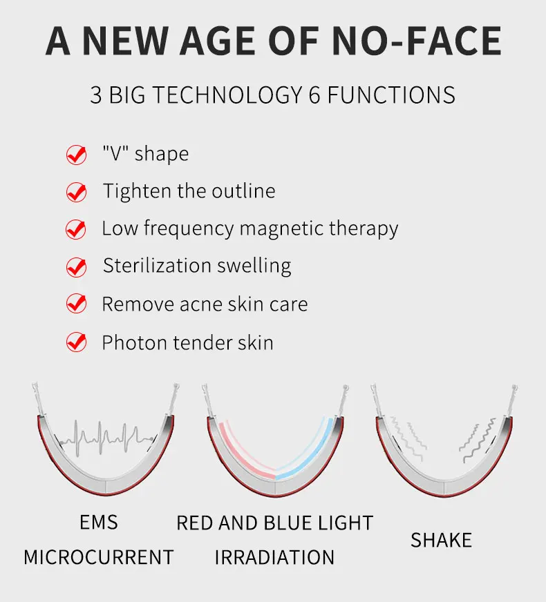 2022 Beauty Care Device Tightening V Shape Face Slimming Chin Tool Skin Lift Massager EMS Facial Lifting