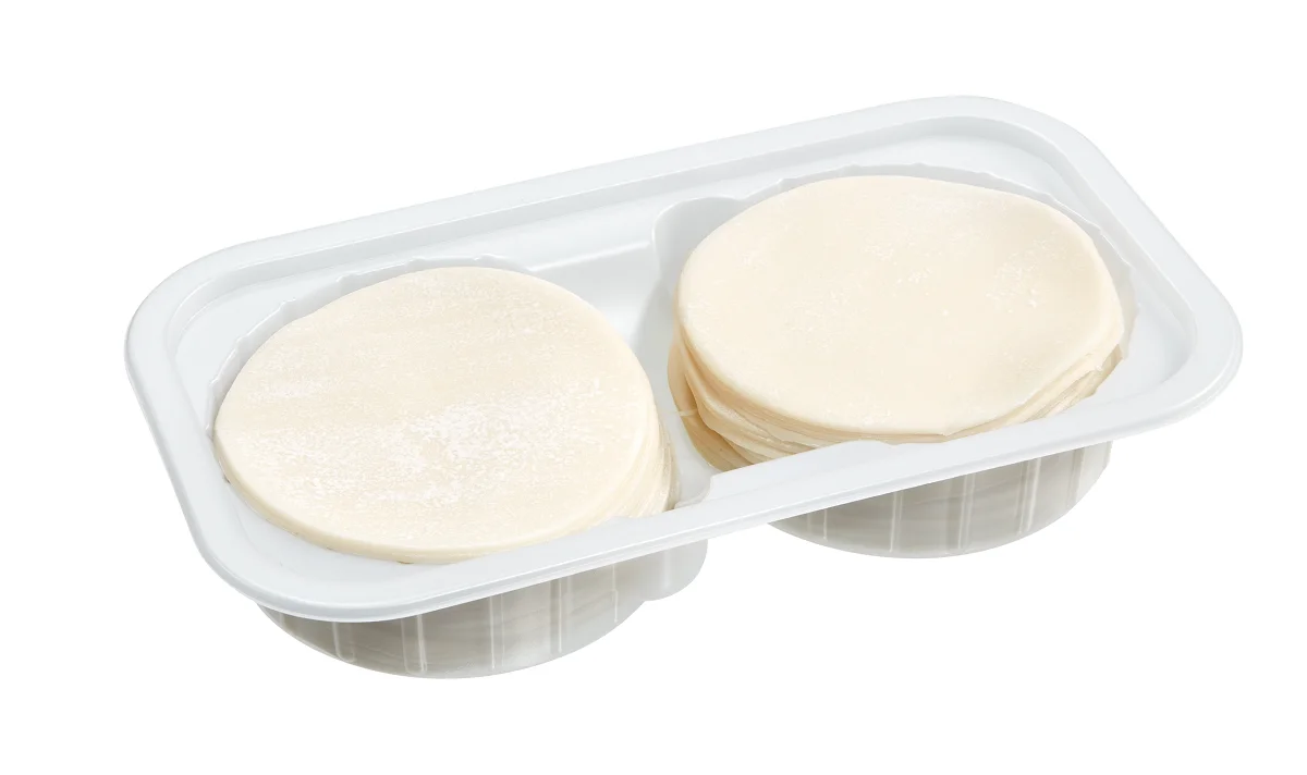 2 compartments disposable blister Food Grade Plastic fresh dumpling skin box Pastry tray dumpling wrapper plastic food tray