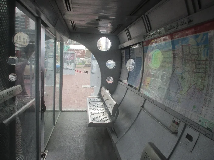 Smart Bus Shelter Air Conditioned Bus Station Closed Type Bus Stop With Advertising Light Box Outdoor in Dubai UAE
