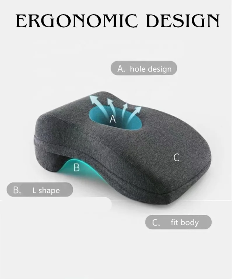 Knitted Desk Embroidery Memory Foam Nap Pillow Slow Rebound Face down Design for Sleeping Nursing Airplane Hotel Camping