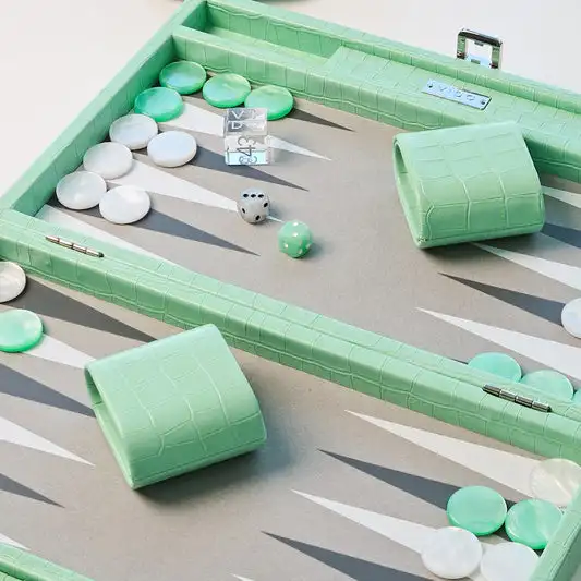 Professinal luxury hand made leather backgammon dice cup set