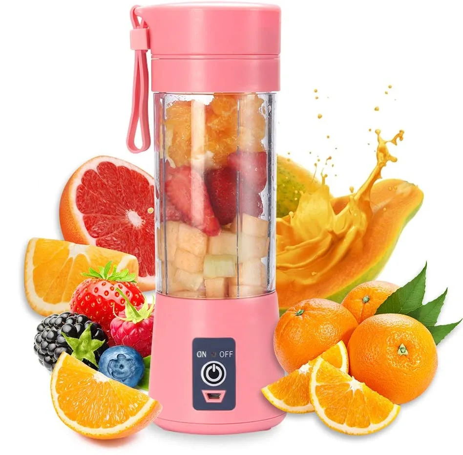 Household 380ml Portable Blender Mini USB Rechargeable Juice Cup Kitchen Vegetable Fruit Mixer Cordless Blender