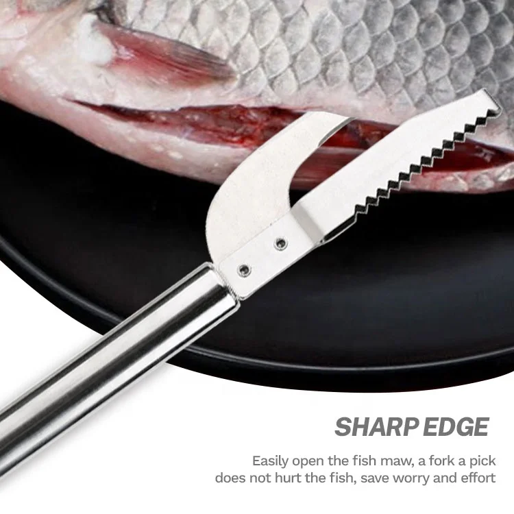 Gloway 3-In-1 Stainless Steel Manual Fish Peeler Scalp Scraper Multifunction Fish Scale Knife For Cut Scrape And Dig
