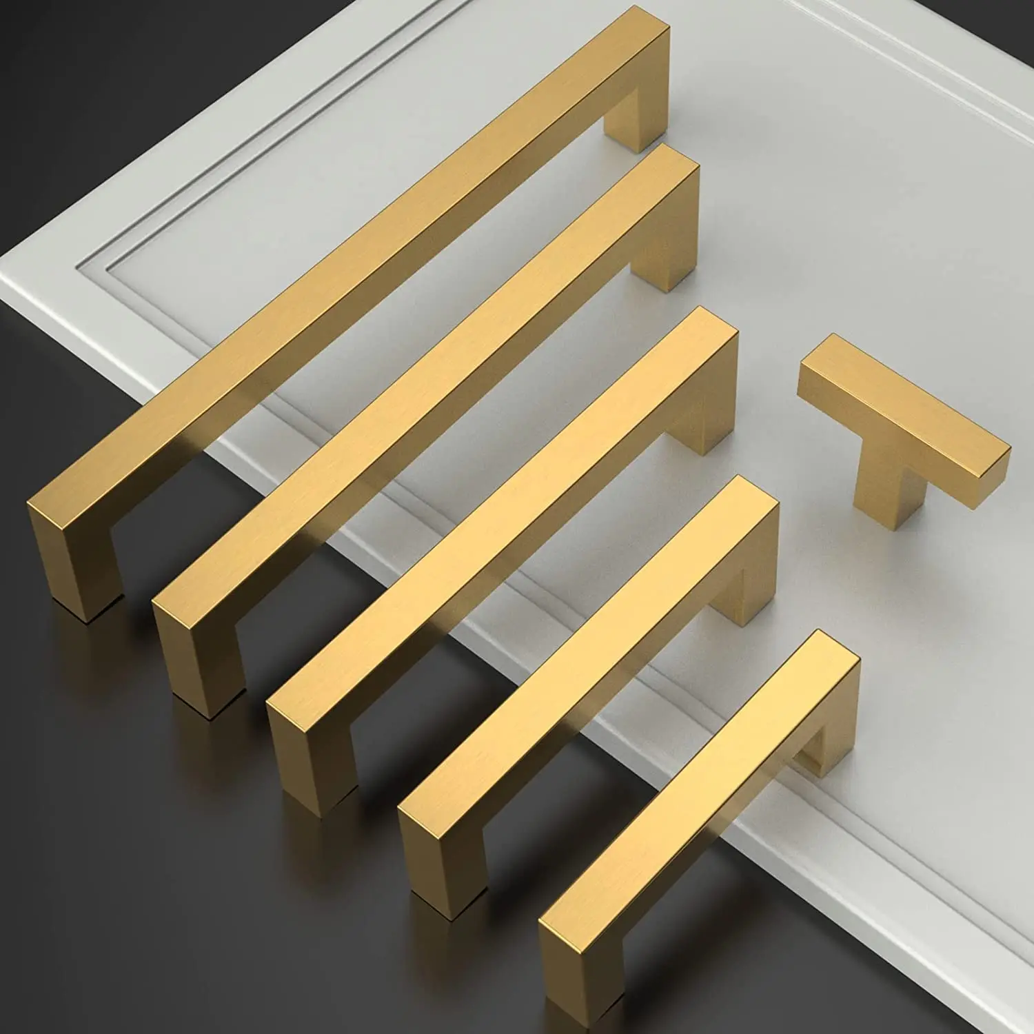 Wholesale Modern Drawer Cabinet Handle Brushed Golden Finish Kitchen Cabinet Door Pulls Kitchen Cabinet Handles