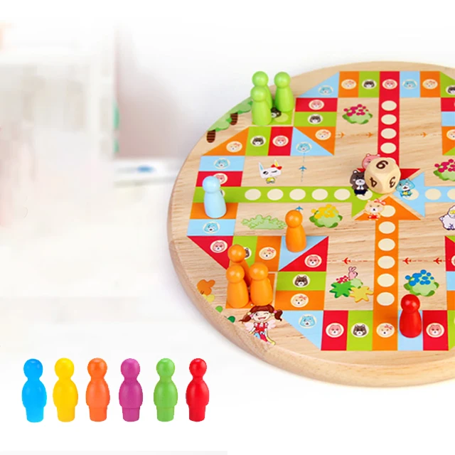 Chess Games Educational Toys Wooden Checkers 2020 New for Child Men Unisex Women Design 2 in 1 Checkers Games with Board Picture