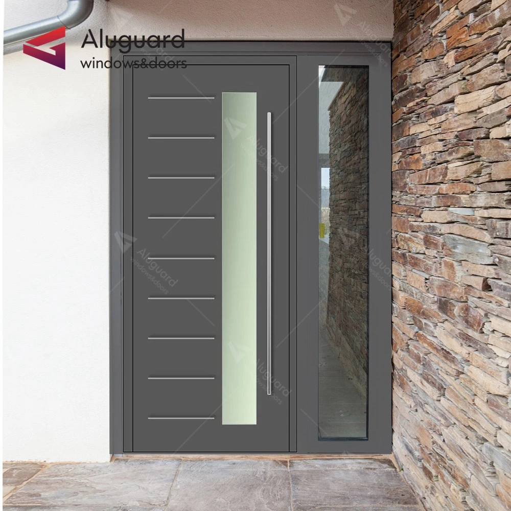 Exterior security house main door with glass panel concealed design french front arch main door design