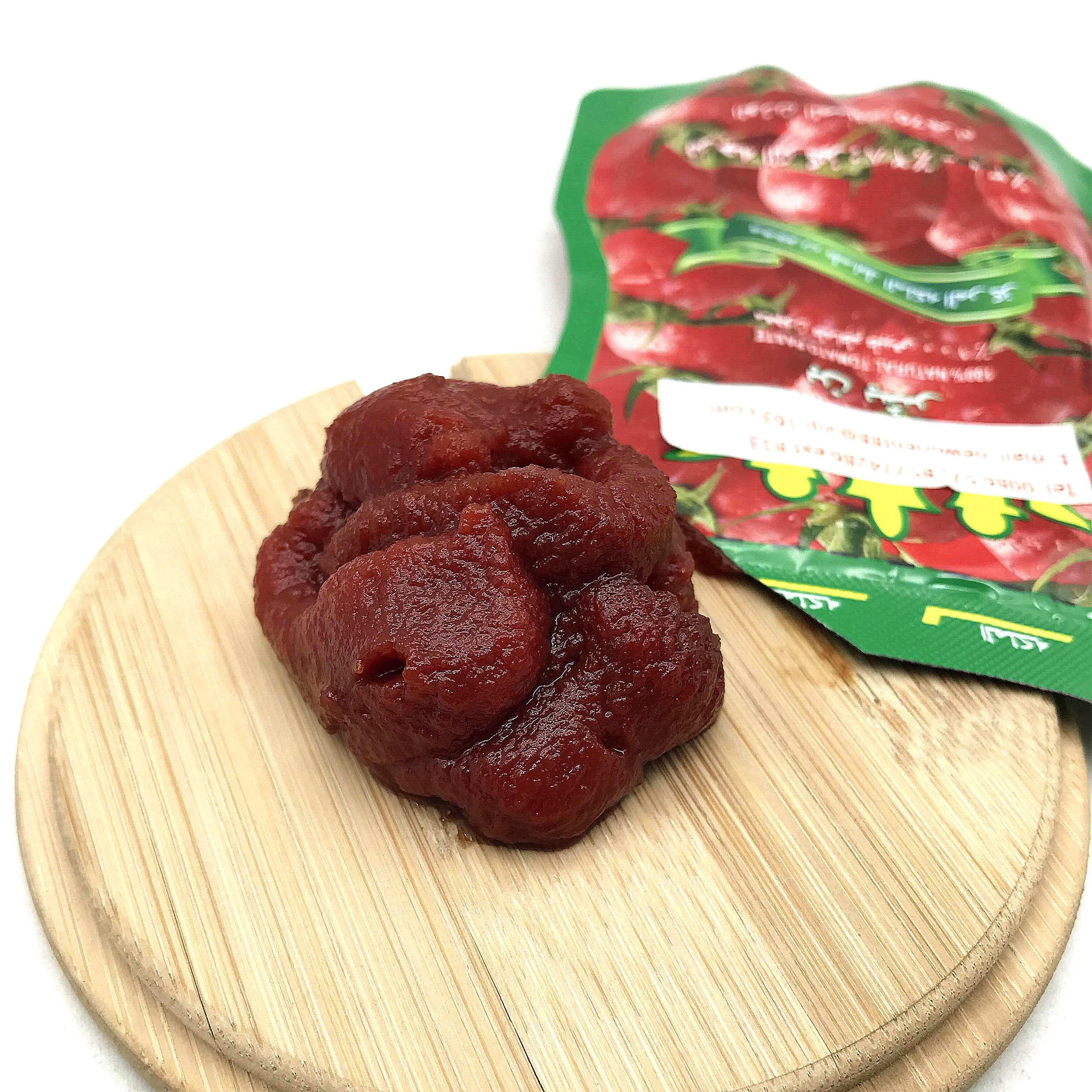 Tomato Paste Double Concentrated Muslim Tomato Food 28-30% Brix In 30g 50g 70g Sachet For Halal African Cook