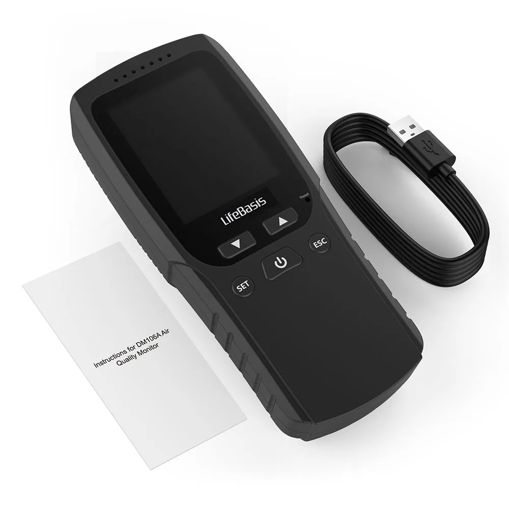 Portable AQI Gas Pollution Meter PM2.5 Formaldehyde PM10 Tester Air Pollution Laser For Car Air Quality Monitor Detector