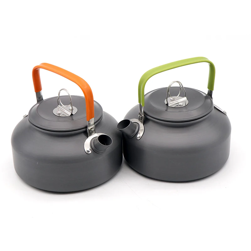 Outdoor Portable Aluminum Cooking Teapot steel Outdoor Picnic Camping Tableware Kettle for Hiking Traveling