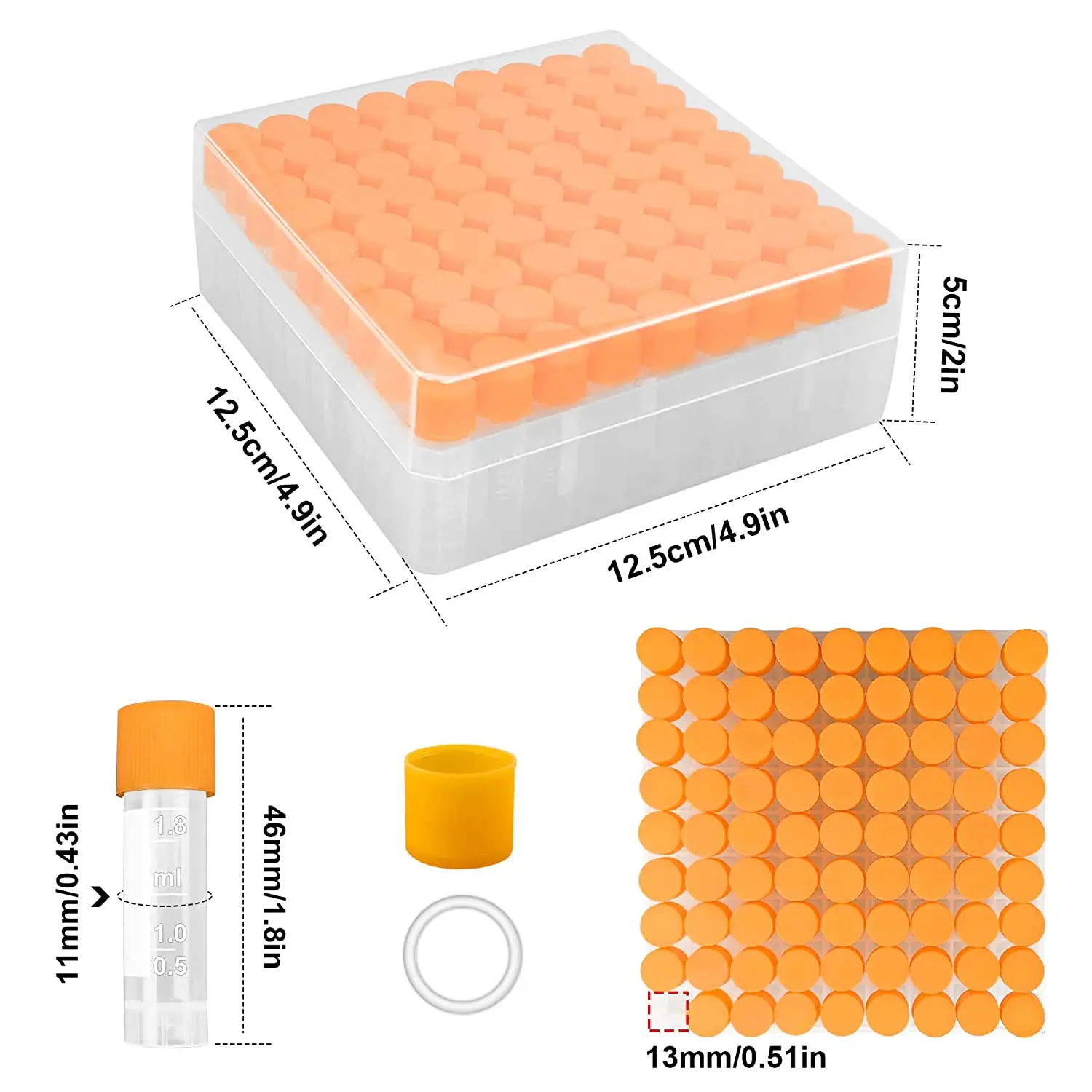 Cryogenic Storage Box 81 100 Well Lab Cryotube Rack