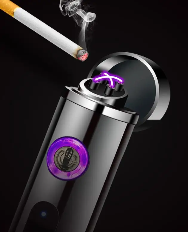 Windproof Kitchen Lighter Rechargeable Dual Arc Lighter USB Electric Lighter