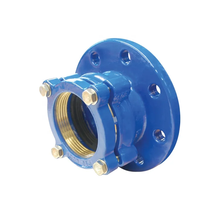 Ductile Iron PN 10/16 Grip DI Restrained Flange Adaptor with Brass Insert for PE Pipe