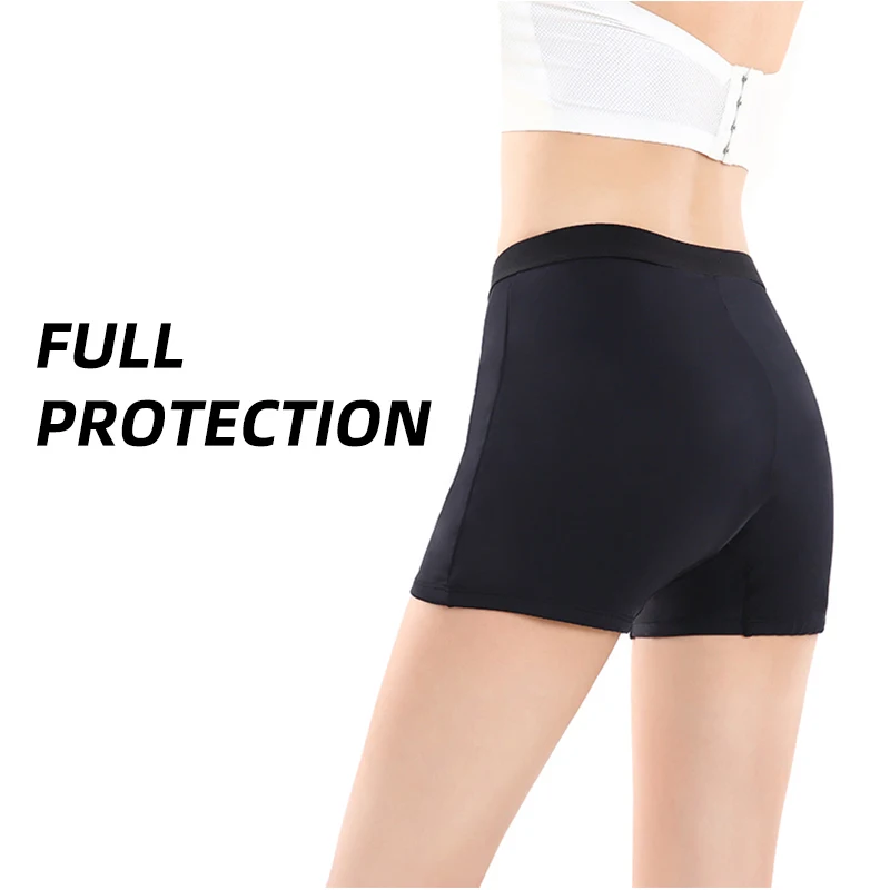 Shanhao Washable High Waist Boxer Leakproof Panties Heavy Flow Menstrual Boyshort Panties 5 Layers Absorbent Sports Period Panty