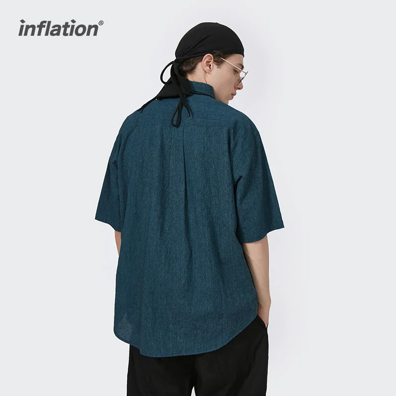 
OEM Cotton Linen Shirts Men Summer Custom Vintage Short Sleeve Buttons Plus Size Down Shirts 