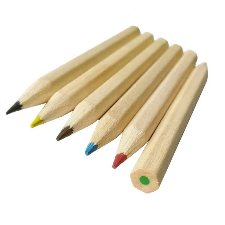 Stationery Mini Kids Wooden Color Pencils with logo