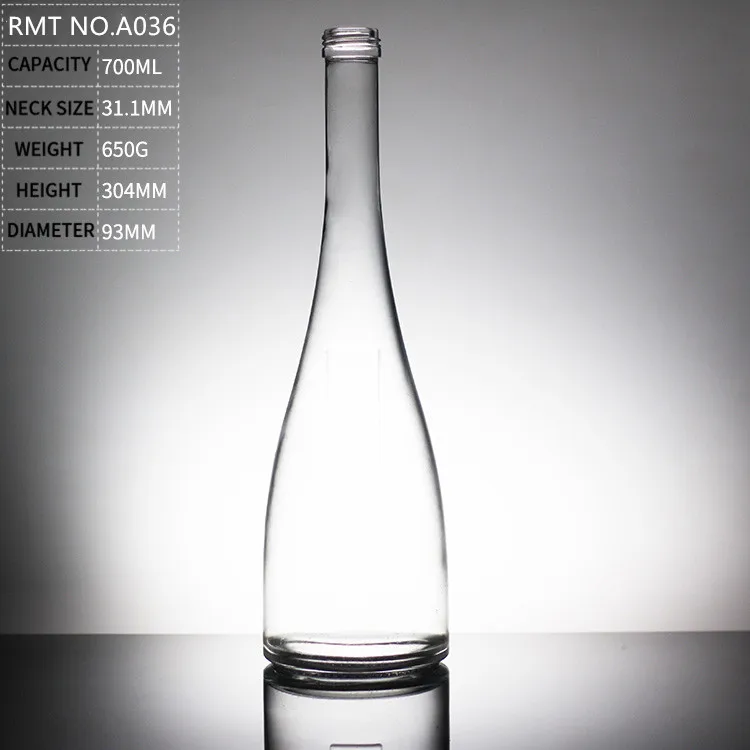 glass bottle suppliers 700ml clear vodka bottle glass gin glass bottle