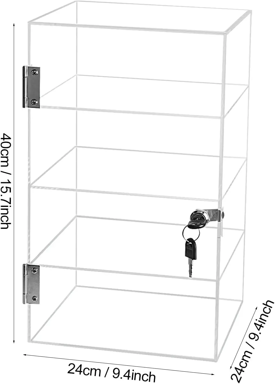 Spring Sign 4 layers durable transparent acrylic display box plexi glass pmma case with lock