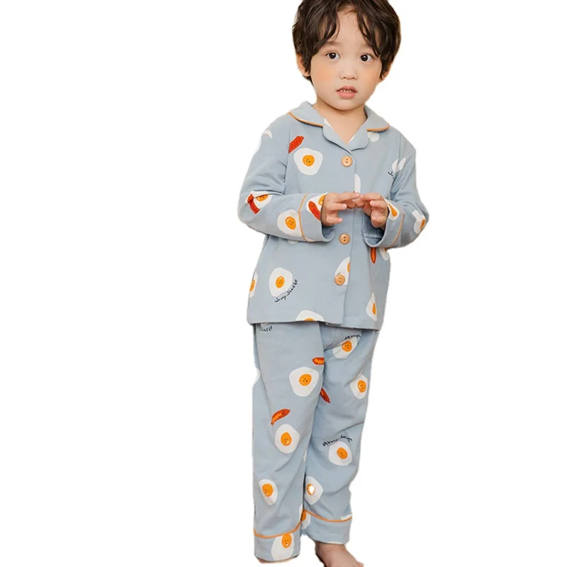 Cartoon Printed Baby Girls and Boys Cotton Pajamas Sets Teenagers Long Sleeve Pyjamas Kids Print Sleepwear Homewear