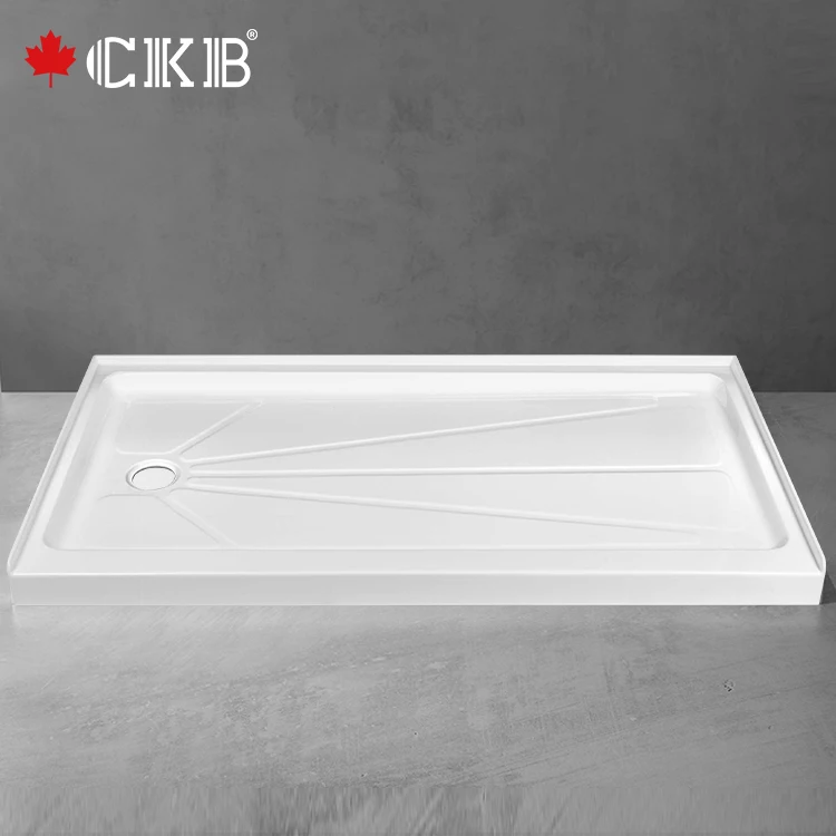 CKB Wholesale Price With Antislip Single Threshold Bathroom White ABS Rectangle Shower Base