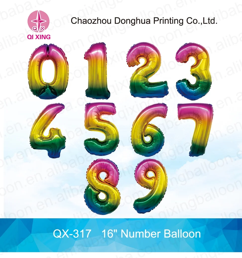 16 Inch Foil Pink Number Confetti USA Balloons Hot Selling