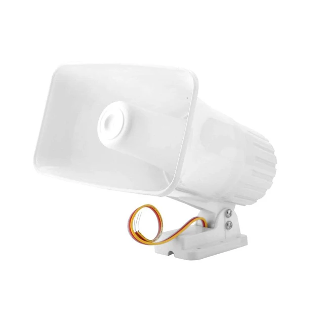 Outdoor Loud Siren Alarm White Color Wired 12v 30w Electronic Horn Siren Burglar Security Alarm Siren