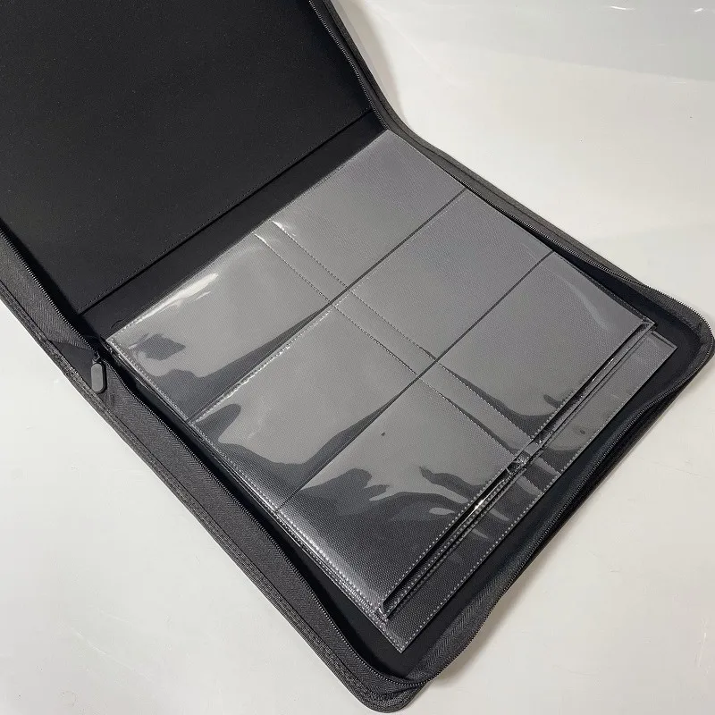high quality leather PU black custom design graded card slab binder for pokemoned cards