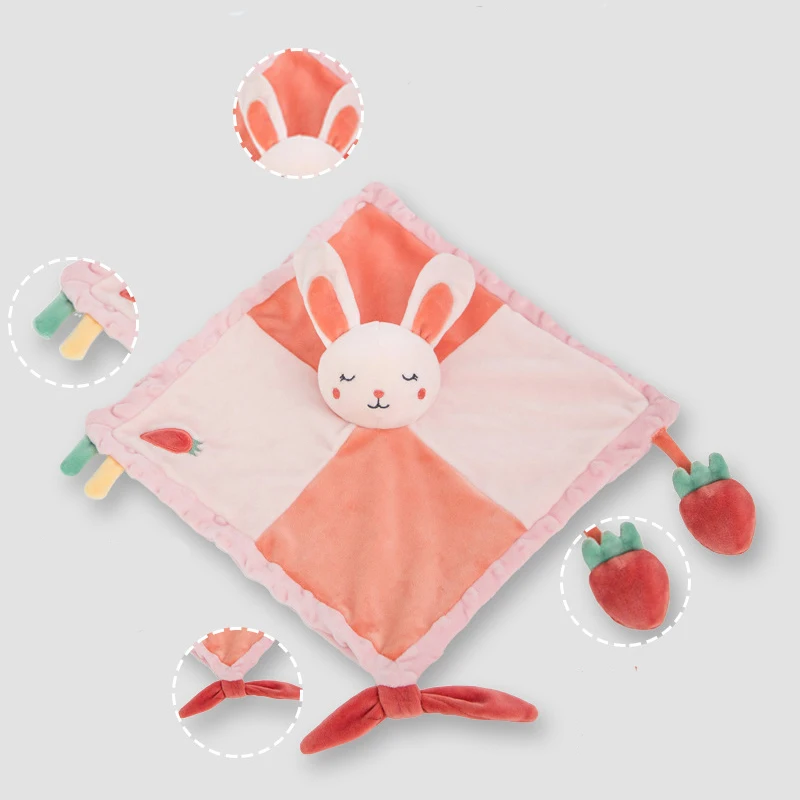 Custom Logo Super Soft Flannel Newborn Baby Blanket  Accessible Plush Toy Baby Hooded Towels