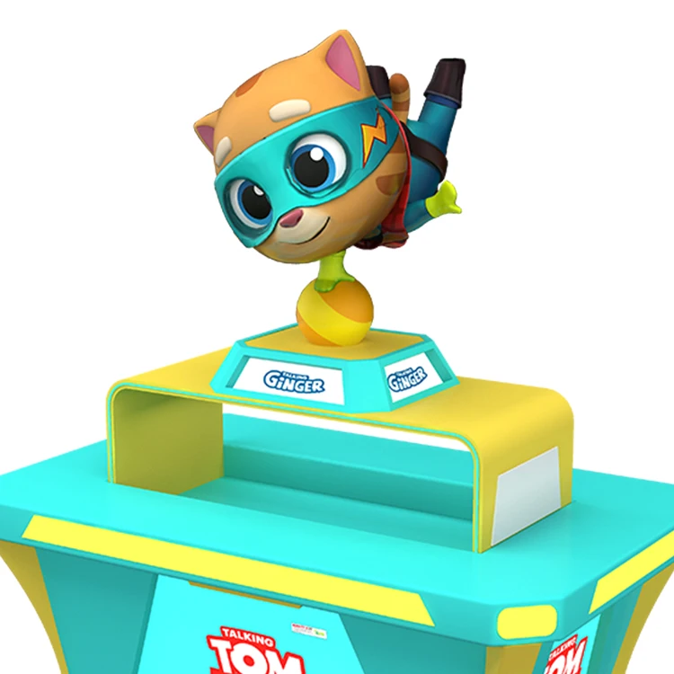 Kids Play Table for Indoor Playground Ginger Tom Cat FiberglassTable with educational Toys building block table for Kids