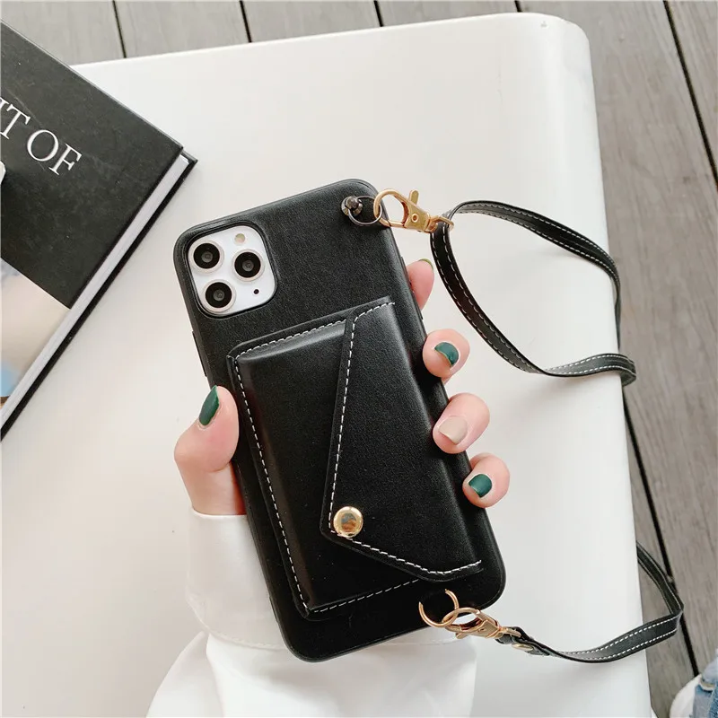 custom promotional items with logo mobile phone bags & cases cell phone purse bag for iphone pu leather shoulder pocket design