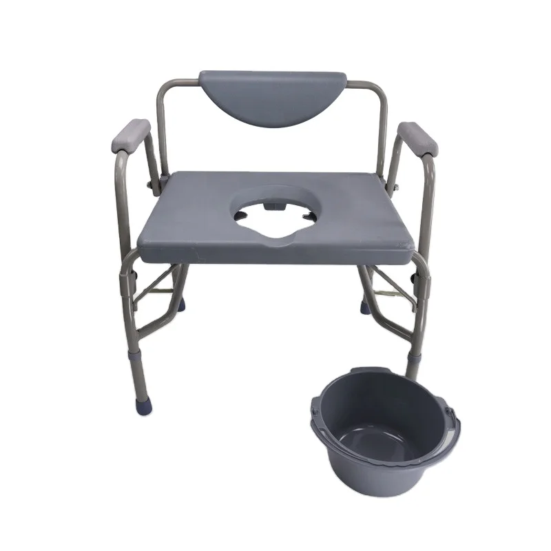 
Extra-wide bariatric steel wheelchair commode chair for Adult 