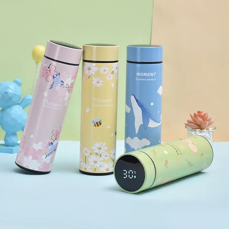 Wholesale Intelligent 500ml 16oz Insulated Custom Water Bottle Vacuum Thermal Flask With Lid Applicable For Boiling
