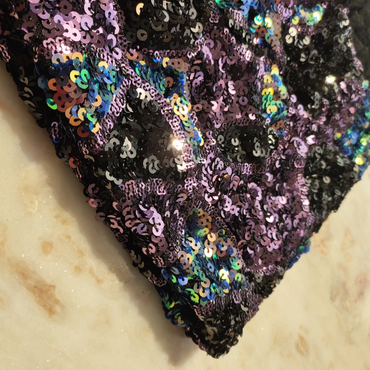 
Textile Cloth Material Reversible Sequin Embroidery Fabrics Sequin Mesh Lace Fabric 