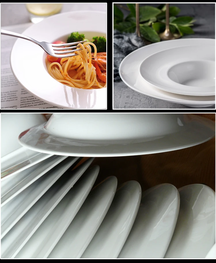 Savall HoReCa OEM 5-10inch Round deep pasta ceramic soup plate wedding ceramic plate porcelain soup plate ceramic