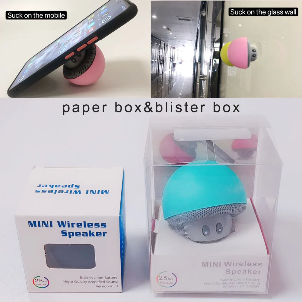 Рождественский подарок недорогой беспроводной динамик в форме гриба с держателем для телефона BT портативный