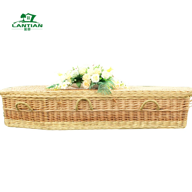 Best Price Funeral willow Wicker Coffin Casket Bed