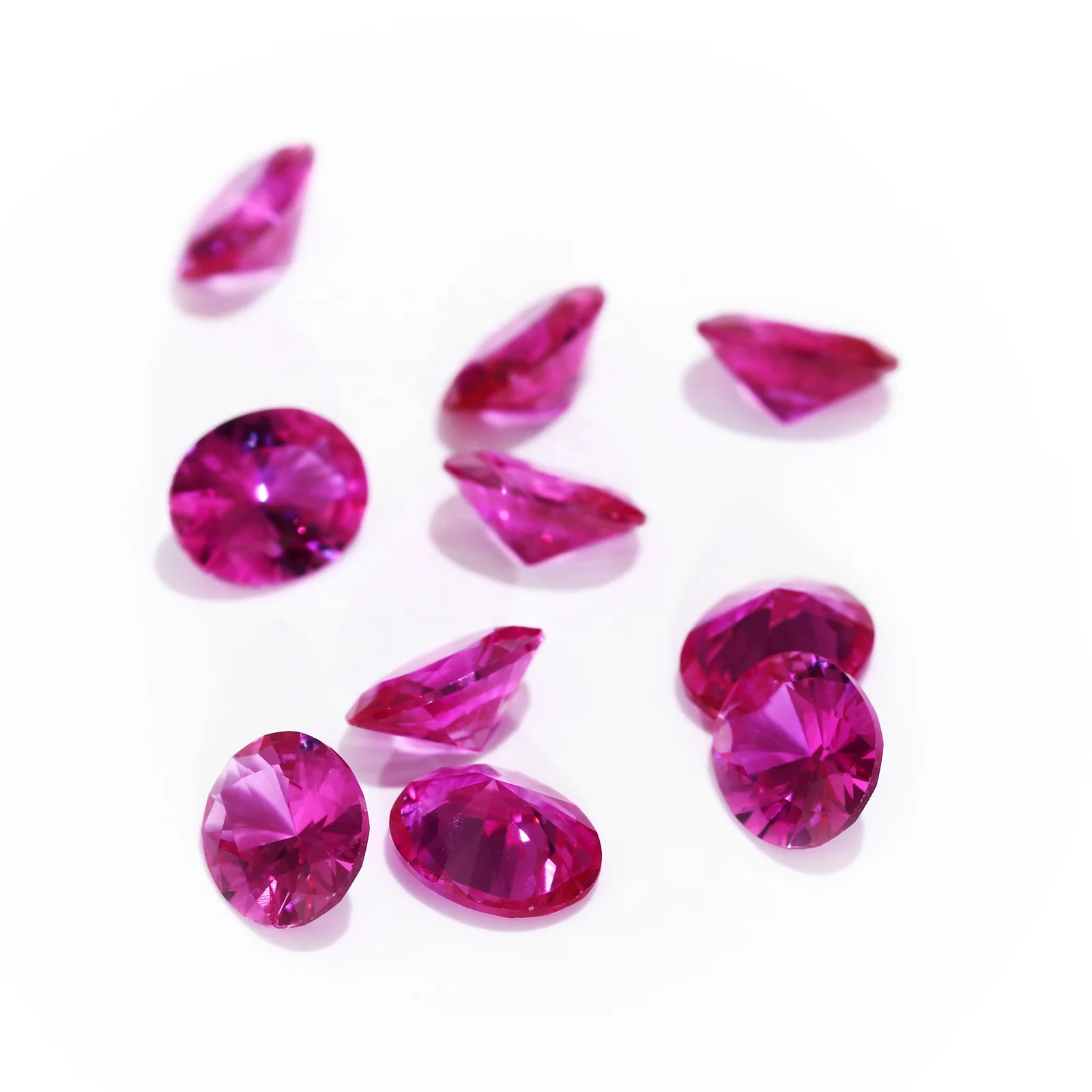 Megan Latest Luxury Unique Price Oval cut Ruby 5# American CZ cubic zirconia Gemstone synthetic loose corundum fine jewelry