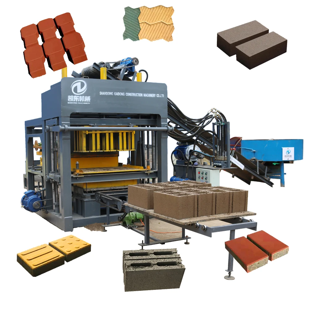 KAIDONG QT4-15D Hollow Block Making Machine Fulling Automatic Color Solid Concrete Block Making Machine