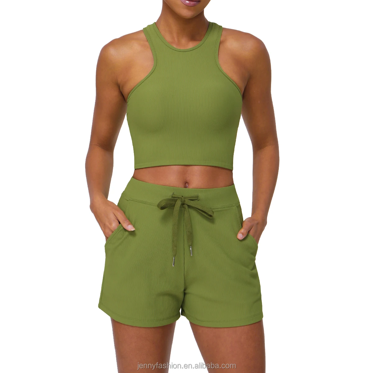 New Arrival Fitness Gym 4-way Stretch Soft Nylon Womens Sports Bra Tank Tops