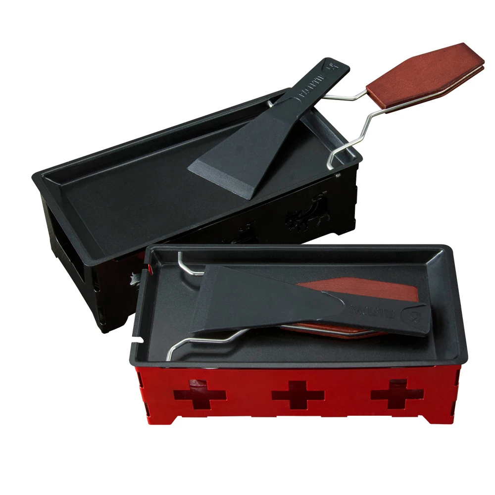 
Factory Direct OEM foldable wood handle small oven non-stick candlelight cheese melting dome raclette cheese melter 