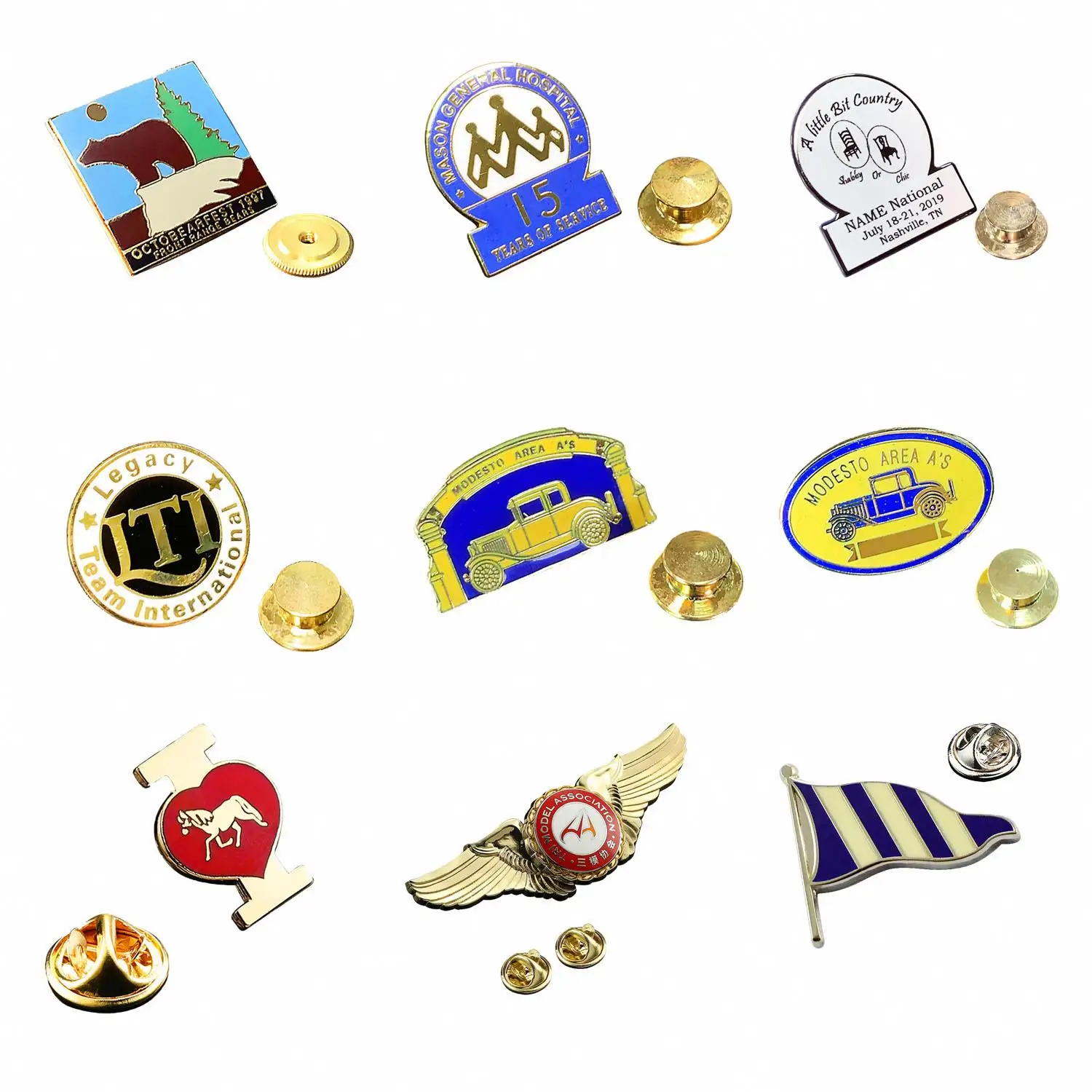 Custom Enamel Lapel Pins Modern Metal Badges with Bronze Pewter Copper Finish for Gifts and Crafts Plated and Dyed Logo