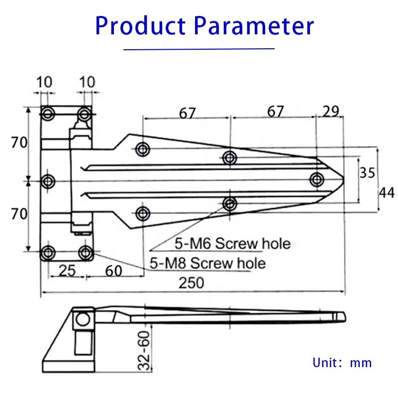 Adjustable 1460 Zinc Alloy Refrigerator Hinge Cold Storage Door Hinge with Industrial Design Polished Aluminum Material