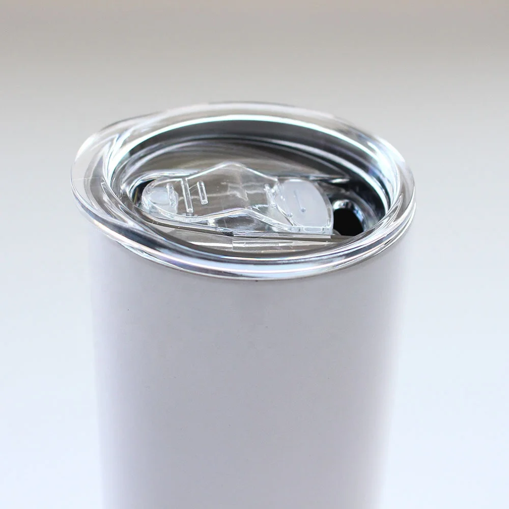 
New UV Light Color Changing White Sublimation 20oz Straight Skiny Tumbler Unapered Tumbler Vacuum Insulated with Straw Lid 