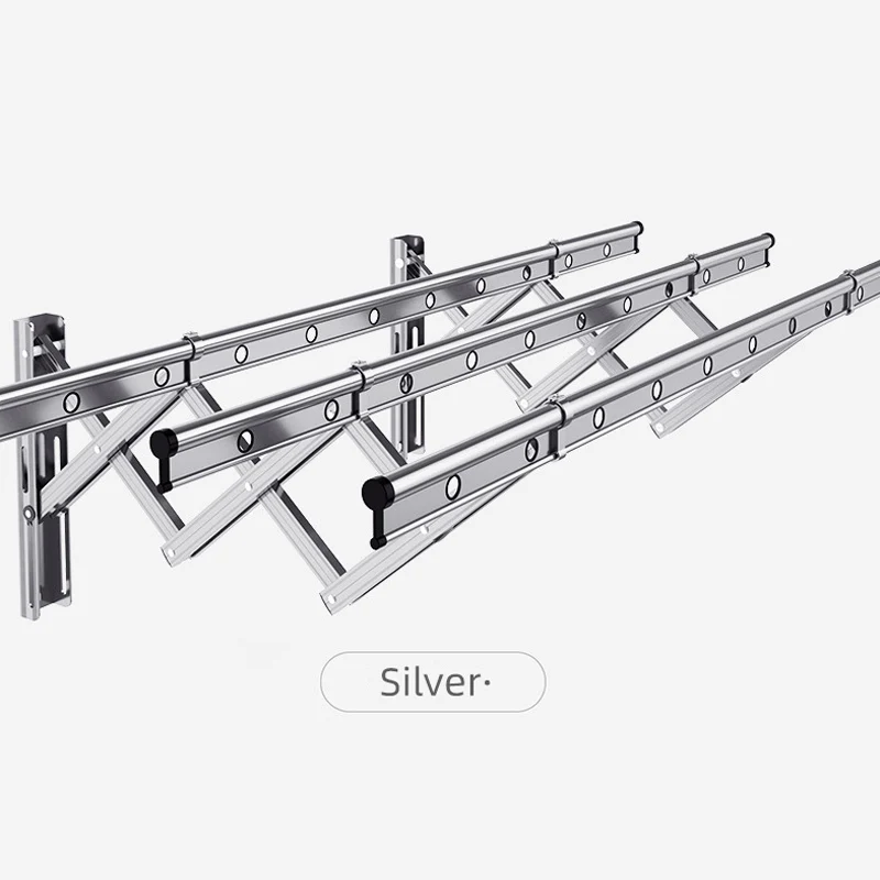 outdoor wall mount push-pull folding clothes hanger drying rack No rust aluminium telescopic clothes-hanger