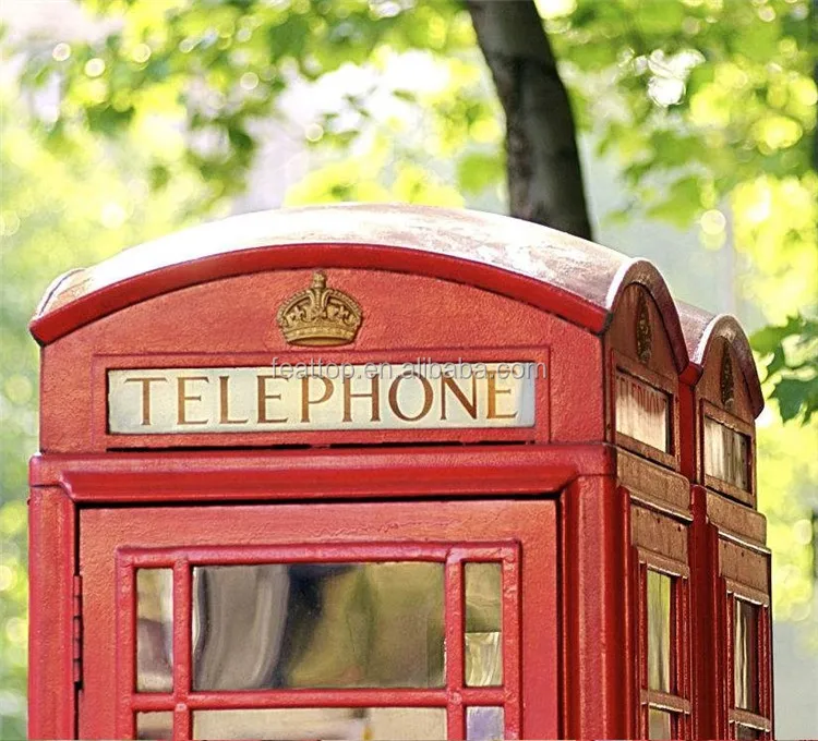 Support OEM Metal Material London phone booth for indoor