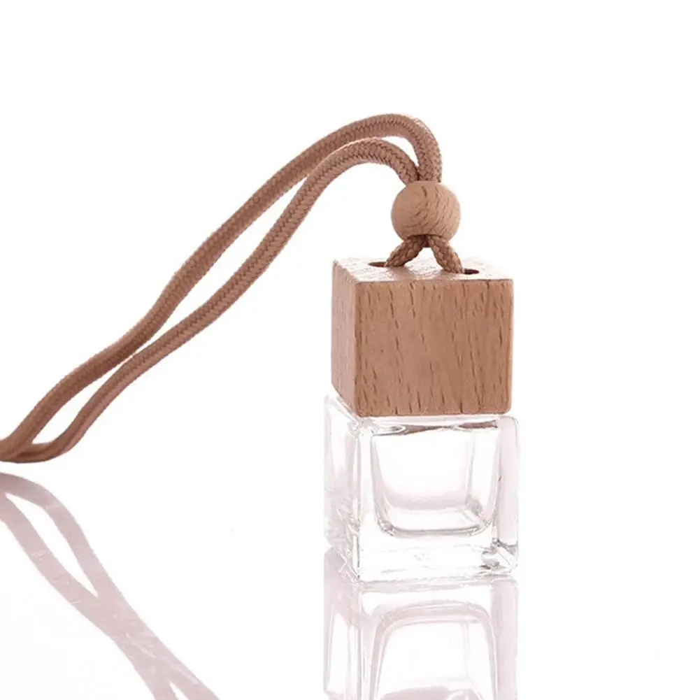 Square 10ml Hanging Car Perfume Bottles Fragrance Diffuser Bottle Car Air Freshener Glass Essential Oil Bottle Wholesaler