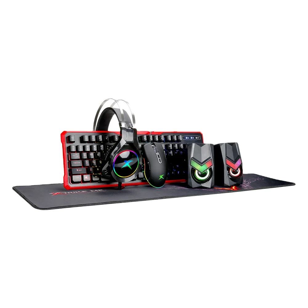 Новейшая игровая клавиатура мышь коврик для мыши гарнитура пять в одном комбо Механическая игровая мышь и клавиатура для игр